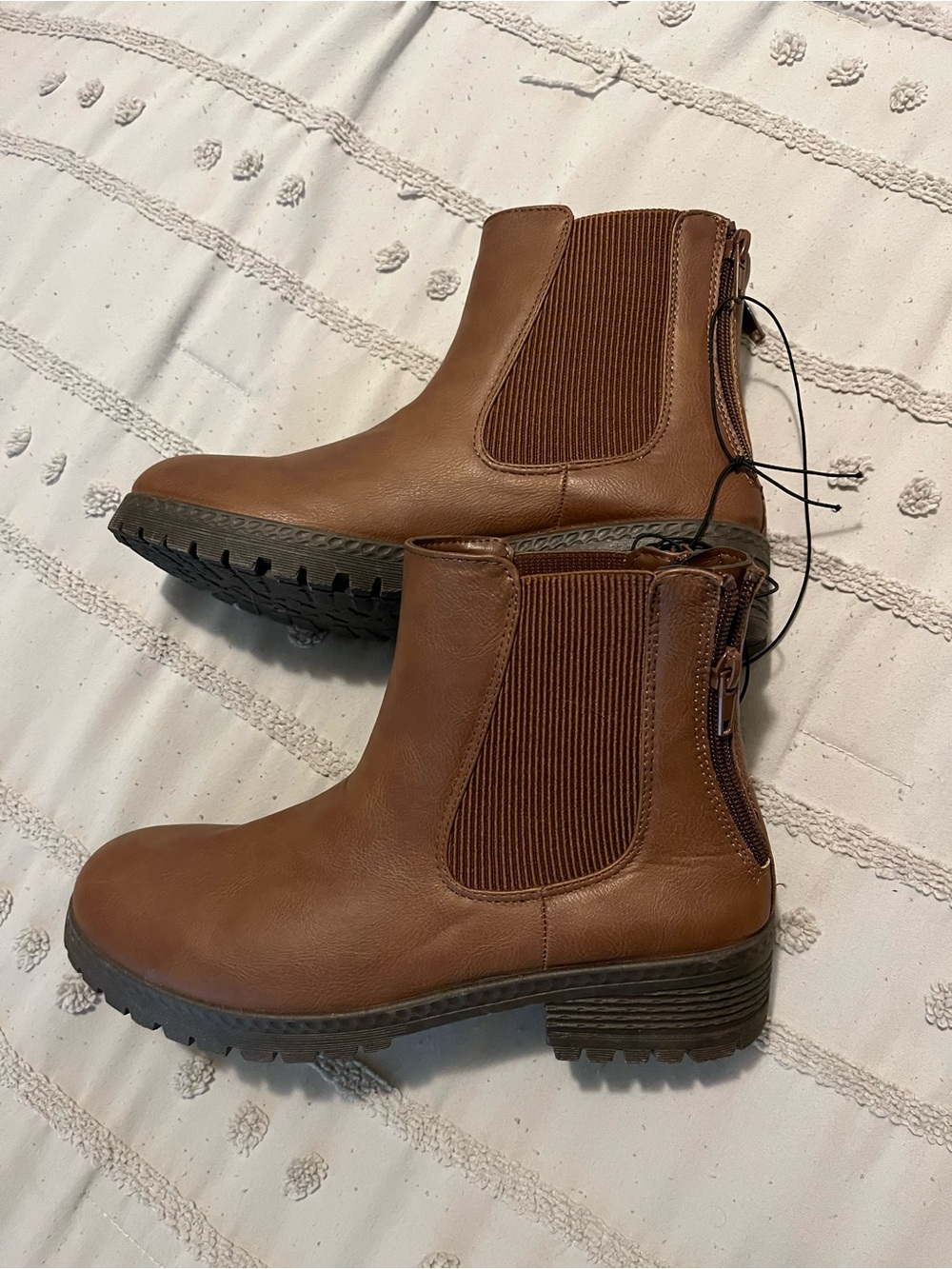 Maurices Tan Brown Chelsea Ankle Boots with Side Elastic